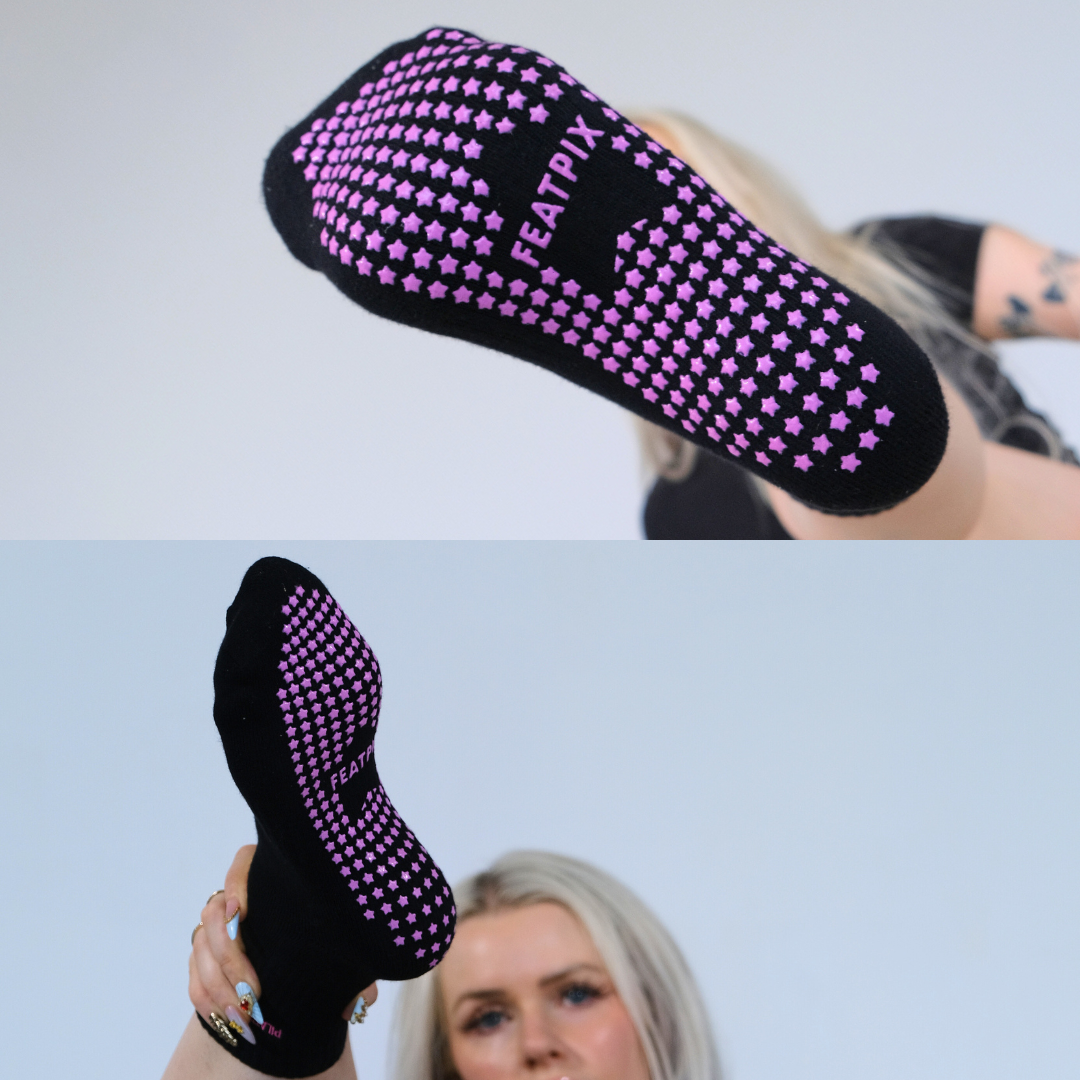 onyx pilates sl*t crew socks